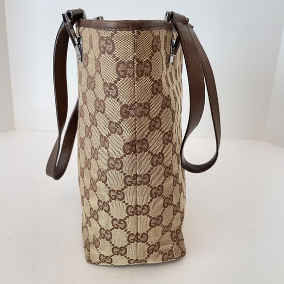 Gucci GG Monogram Brown Canvas Small Tote Shoulder Bag - Picture 6 of 14